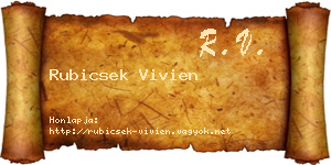 Rubicsek Vivien névjegykártya